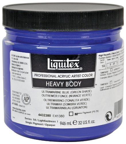 Image of Liquitex Professional Heavy Body Acrylic Paint 32-oz jar, Ultramarine Blue (Green Shade)