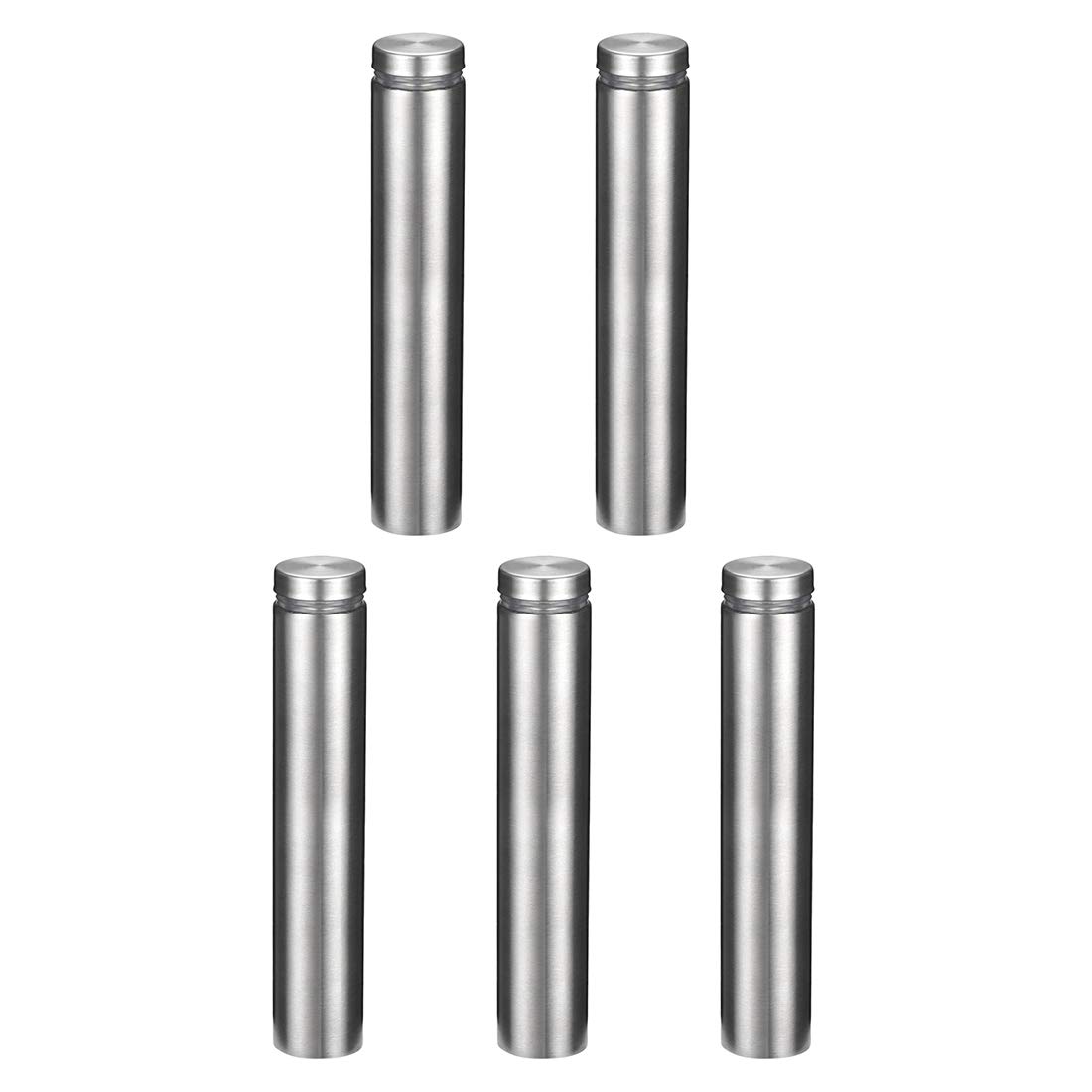 sourcing map 3/4 Dia x 4"(19x100mm) Standoff Screws Wall Mount Sign Holders Acrylic Glass Nails 5pcs