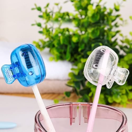 Image of Oblivion Toothbrush Holder - Plastic Anti-Bacterial Travel Protectors for Oral Care - Portable Brush Holder for Bathroom Wall, Trip & Travel - Multicolor Toothbrush Case Box & Cover (Set of 4)
