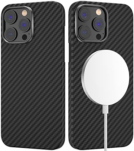 memumi Magnetic Aramid Fiber Case for iPhone 14 Pro Max, compatible with MagSafe, With 3D Grip Touch, Heavy Duty Shock Absorbing Drop Protection Full Cover