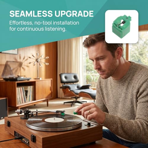 Aguja para tocadiscos compatible con ATN91 repuesto de vinilo Toddmomy verde 3