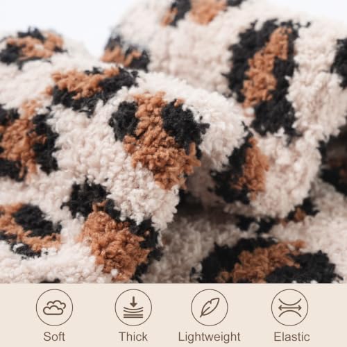 Image of floconssy Fuzzy Socks for Women, Fall Fluffy Slipper Socks, Cozy Home Socks