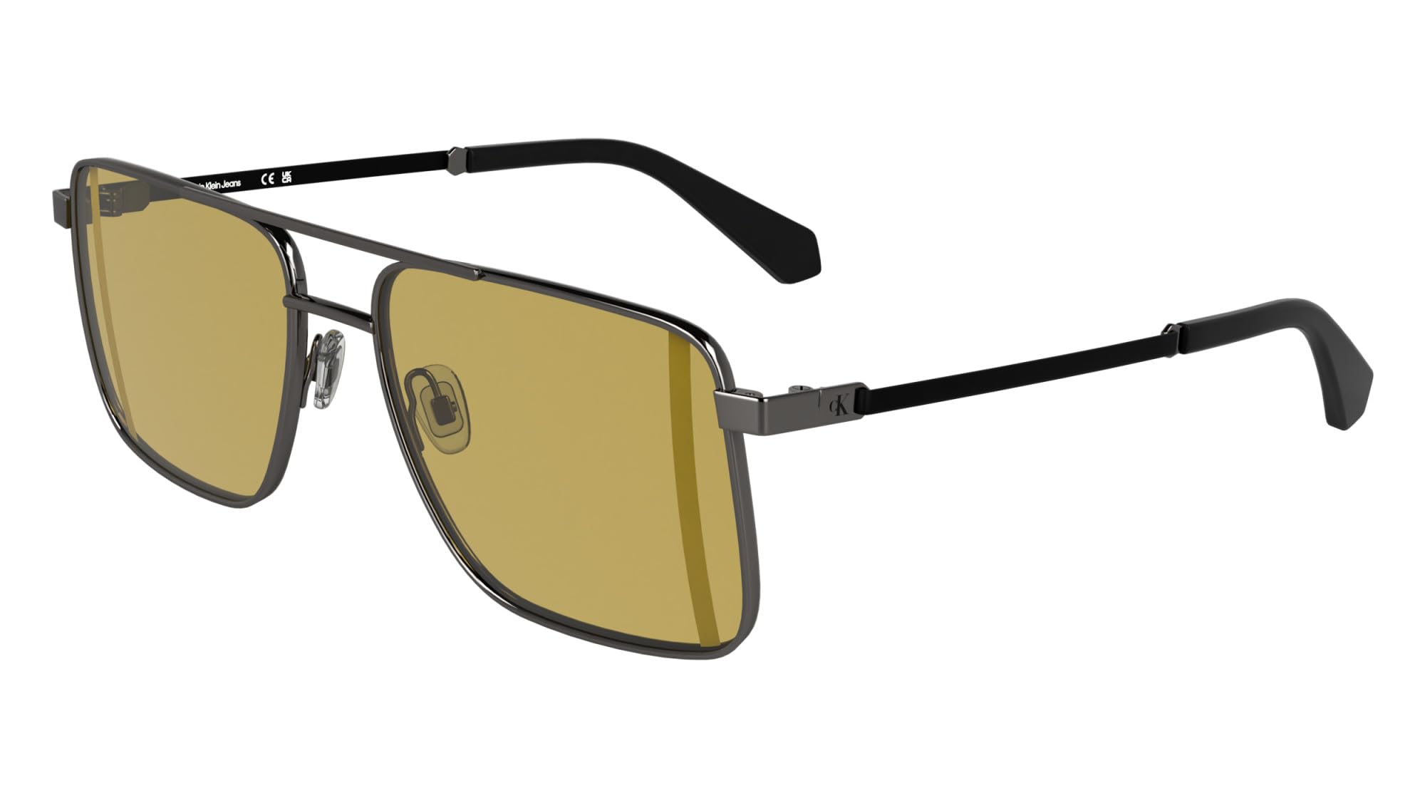 Calvin Klein Gafas de sol para hombre Jeans CKJ25201S – Rutenio oscuro con lentes de caramelo sólido, Rutenio oscuro, Talla única