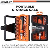 WELLCUT 44 pcs Universal Ratchet and Screwdriver Bit Set with Case, Hex/Torx/Slotted/Phillips/Pozidriv/Square for DIY/Electronics Repair/Hand Tools, WC-RSD44, Orange, Medium - Image 8