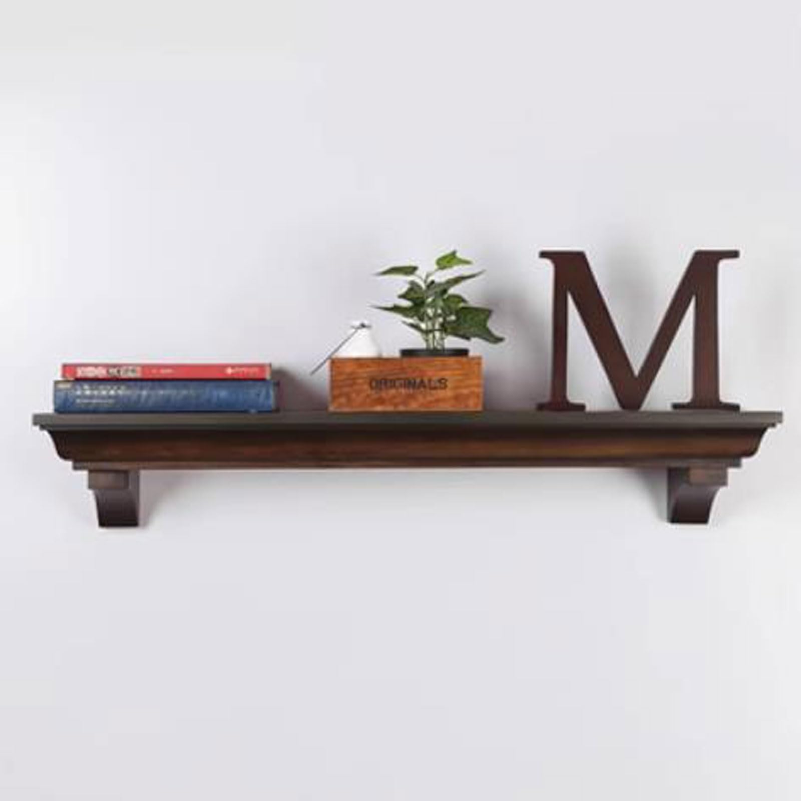 Mensola galleggiante Mensole sospese for la casa for riporre decorazioni da parete(Walnut,150 * 20 * 16cm)