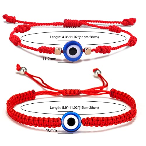 Image of Fesciory Evil Eye Bracelets for Women, Adjustable Amulet Red String Jewelry