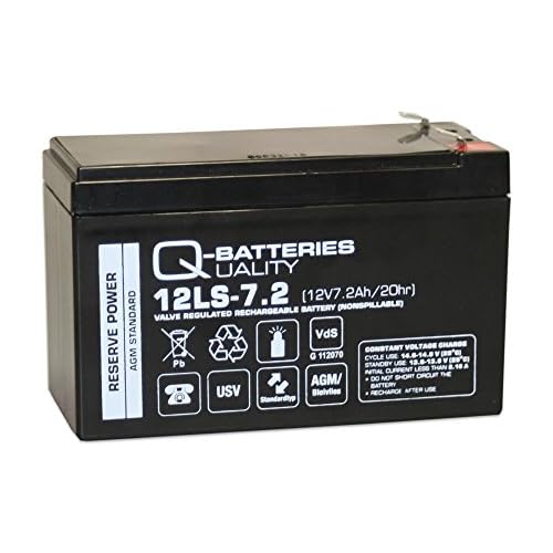 Q-Batteries 12LS-7.2 F1 12V 7,2Ah Blei-Vlies-Akku AGM VRLA mit VDs