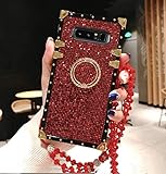 KAPADSON for Samsung Galaxy Note 9 Luxury Bling Glitter Sparkle Cute Gold Square Corner Soft...