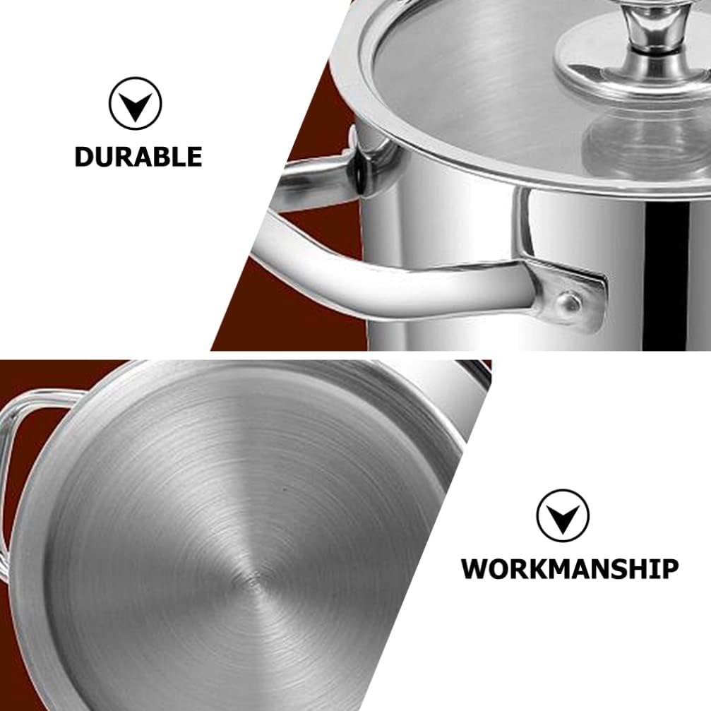 Hemoton 1set Frying Pot Deep Fryer for Gas Electric Stoves Portable Soup Pot Handle for Cooking Asparagus and Pasta