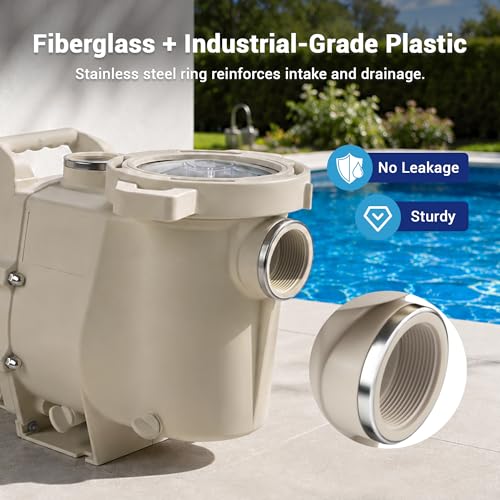 Image of Pool Pump Inground 1HP 6340GPH Single Speed Self-Priming 115V /230V