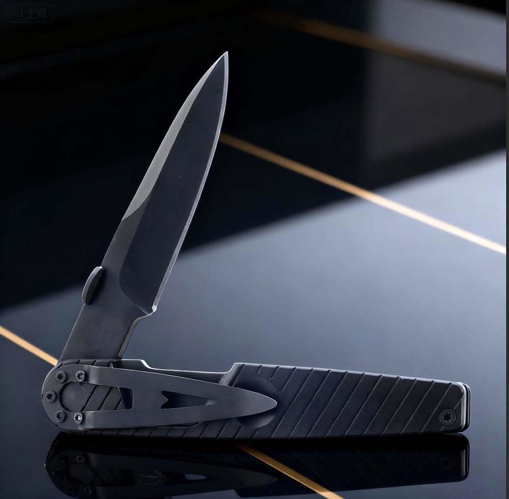 Joa Klappmesser 8.7" Taschenmesser Tragbar aus schwarz stahl, Alu aluminium, Slim Outdoor Messer Survival Jagdmesser Scharfes Einhandmesser, EDC Messer, N690 edelstahlklinge, Ergonomisches Design