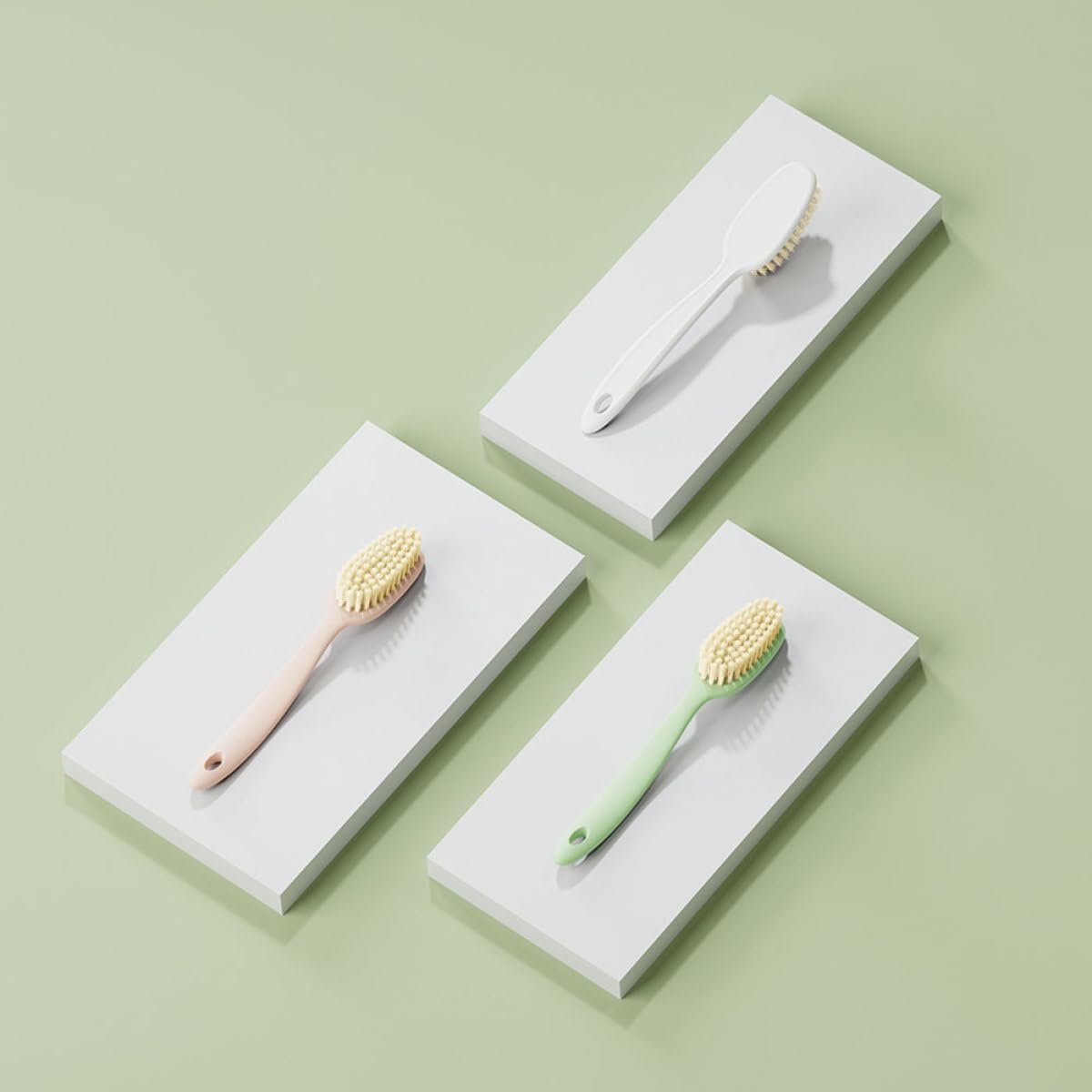 3pcs PP Cleaning Brush for Shoes and Clothes, Soft Long Handle