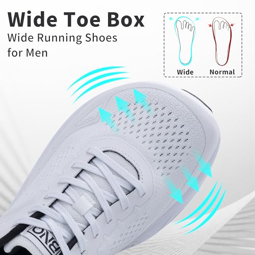 MEHOTO Wide Toe Box Shoes for Men Running Tennis Shoes Walking Athletic Sneaker for Gym Jogging Outdoor Size 8-132