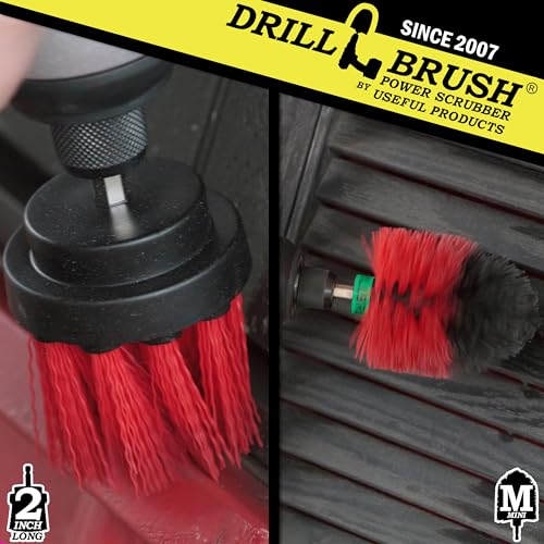 Image of 2 Piece Outdoor Cleaning Scrub Brushes - Siding Cleaning Brush Set - Brick and Stone Scrubbing Tools Set - Fireplace Cleaning Brushes - Deck and Patio Scrubbing Tools - Gutter Cleaning Tools for Home