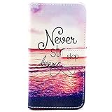 Galaxy S6 case,JanCalm [Perfect Fit] [Kickstand] NEW Pattern Premium PU Leather Wallet [Card/Cash Slots] Flip Case Cover for Samsung Galaxy S 6 *Including -ONE Crystal Pen (Never stop dreaming)
