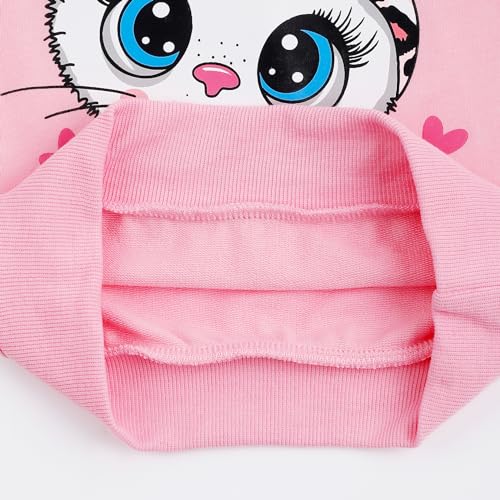 Image of Little Girls Unicorn Outfits 2 Piece Kids Ruffle Sleeve Sweatshirt + Leggings Fall Leopard Clothing Sets 2-10 Years