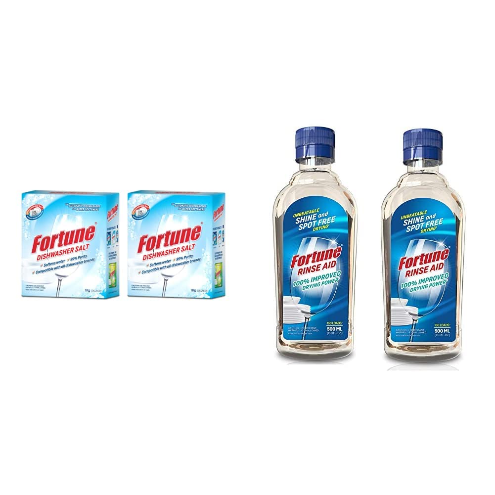 Fortune Dishwasher Active Salt 1 kg (Pack of 2) & Fortune Rinse Aid