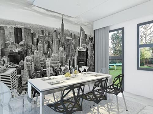Papier peint mural architectural 3D noir et blanc intissé - 3