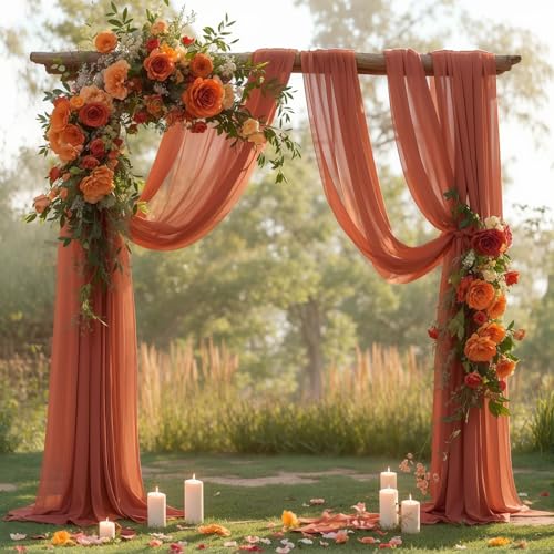 Terracotta Two-Panel Draping Fabric