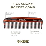 Kent 12T Wide Tooth Detangling Comb - Handmade Pocket Comb for Thick, Curly, and Wavy Hair, Large Tooth for Grooming Hair, Beard, and Mustache - Saw-Cut and Hand Polished - Image 4