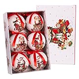 Les boules de Noël sont en polyfoam et portent une couverture émaillée avec photo de paysage de Noël avec le Père Noël, sur le bureau, le traîneau et les jouets.