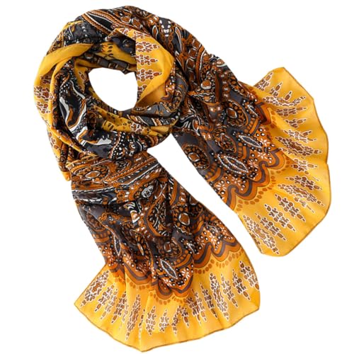 WRITWAA Chal de Moda para Mujer en Color Amarillo, Diseño Ligero y Transpirable, Adecuado y Otoño