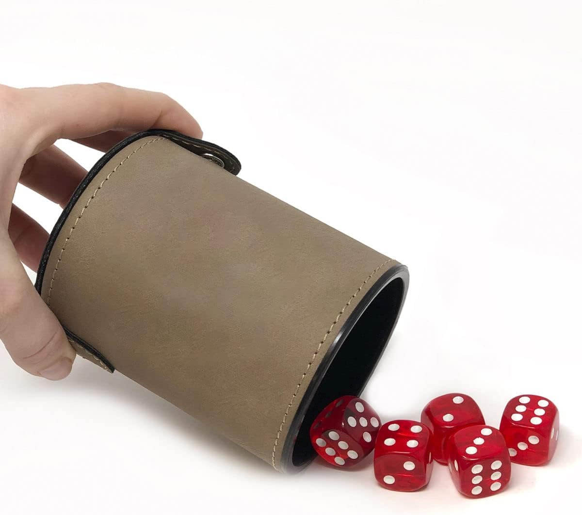 Sofia's Findings Personalized Monogram Leatherette Dice Cup - Rustic/Gold