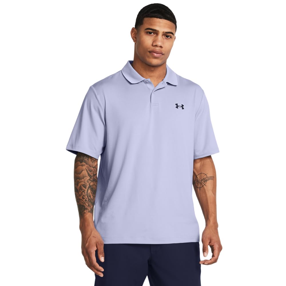 Under Armour Men's (539) Celeste / Midnight Navy Performance 3.0 Polo Shirt, (539) Celeste/Midnight Navy, Xl