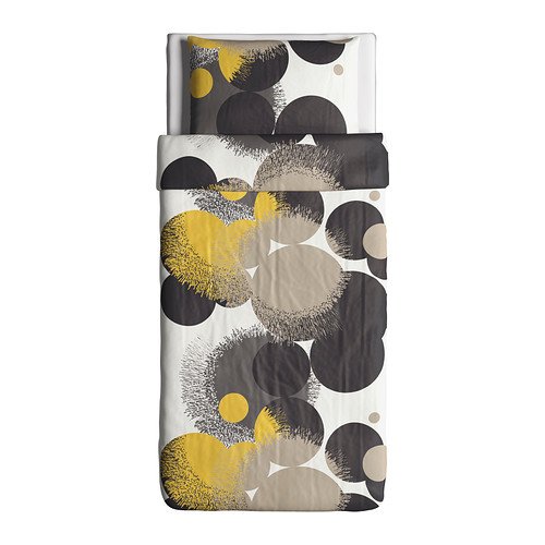 IKEA Bolltistel Duvet Cover and Pillowcases, Twin, Yellow
