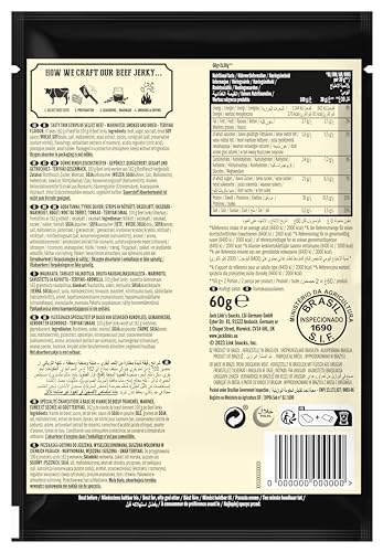 Jack Links Beef Jerky Geschenke Box - 12er Pack (12 x 60g) - Hochwertiger Fleisch Snack Geschenke für Männer - Vater, Papa, Mann Geschenk oder als Geschenkkorb, Präsentkorb, Geburtstag - High Protein