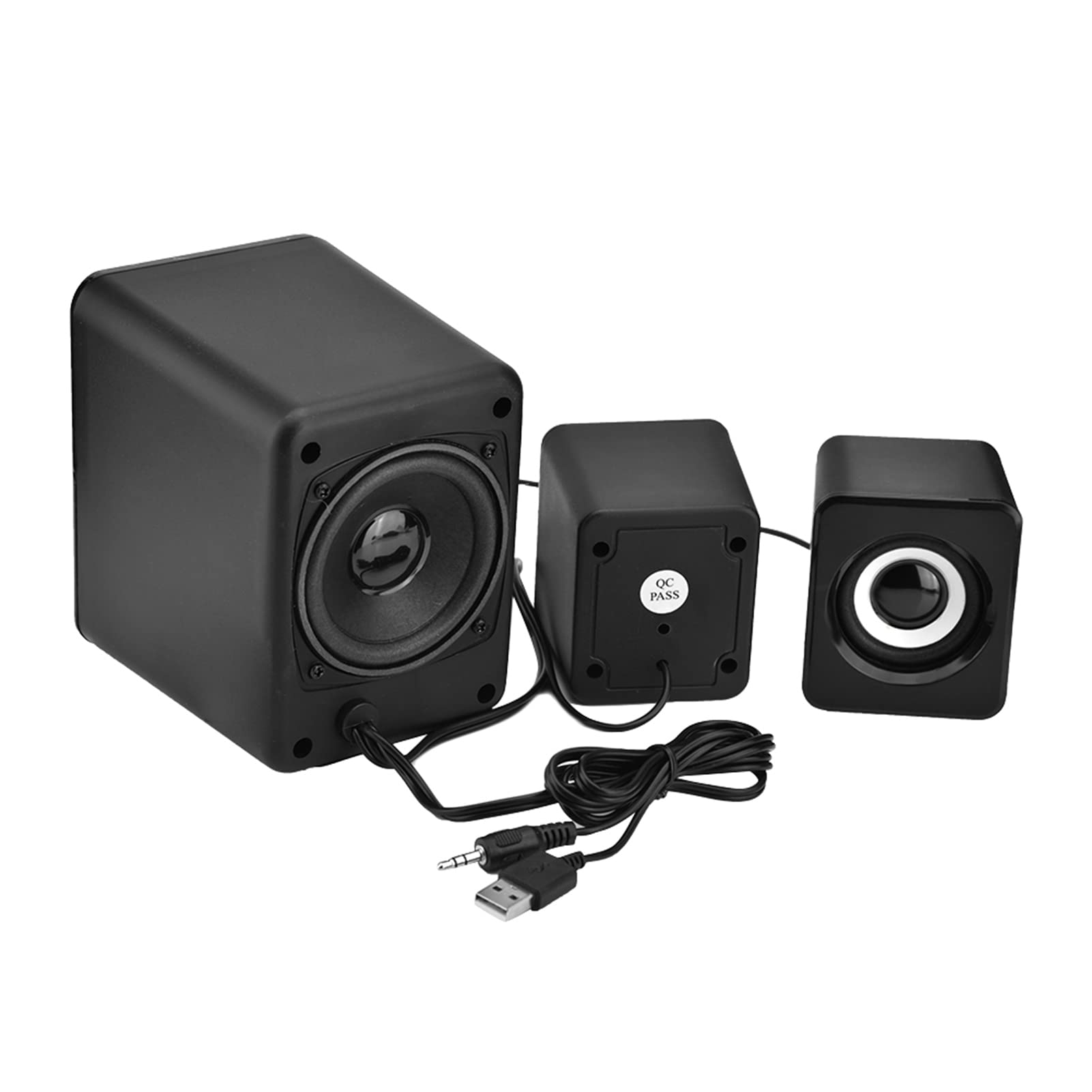 Altavoz con Cable Mini Subwoofer de Sonido Superior para Computadora Portátil y PC: Reproductor de Música bajo Liviano y Portátil (Black)