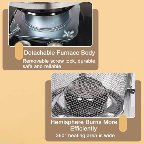 Height-Adjustable Non-Electric Indoor Kerosene Heater – Emergency Power Outage Solution with Glass Chimney, Ideal for Boats, Yachts, Camping & Hiking (Green)