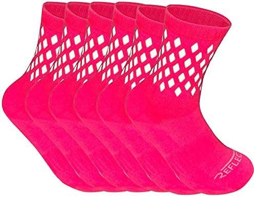 High Reflective Cycling and Running Socks - Night Safety (L, Pink)