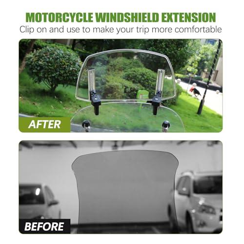 Image of PACEWALKER Universal Motorcycle Windshield Extension Motorcycle Wind Deflector Adjustable Clip-on Windscreen Visor Fit for Honda Suzuki Kawasaki Yamaha Motobikes (Blue)
