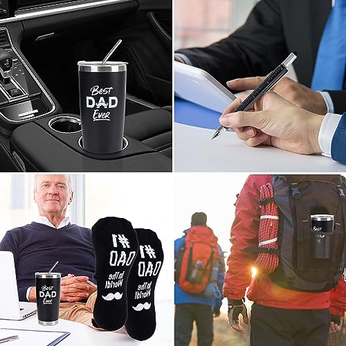 Kolewo4ever-9-Pieces-Dad-Gift-Set-Best-Dad-Gifts-Christmas-Gifts-For-Dad-Men-with-Tumbler-Mens-Socks-Mens-Baseball-Cap-Dad-Key-Chain-Card-for-Men-Father-Papa-Gifts-from-Son-Daughter-Kids