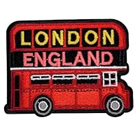 EMBROBOF Double-Decker Bus London Patch – 2.25 inches, Cool Travel England Patch – Iron On/Sew On Embroidered Travel England Patches for Backpacks