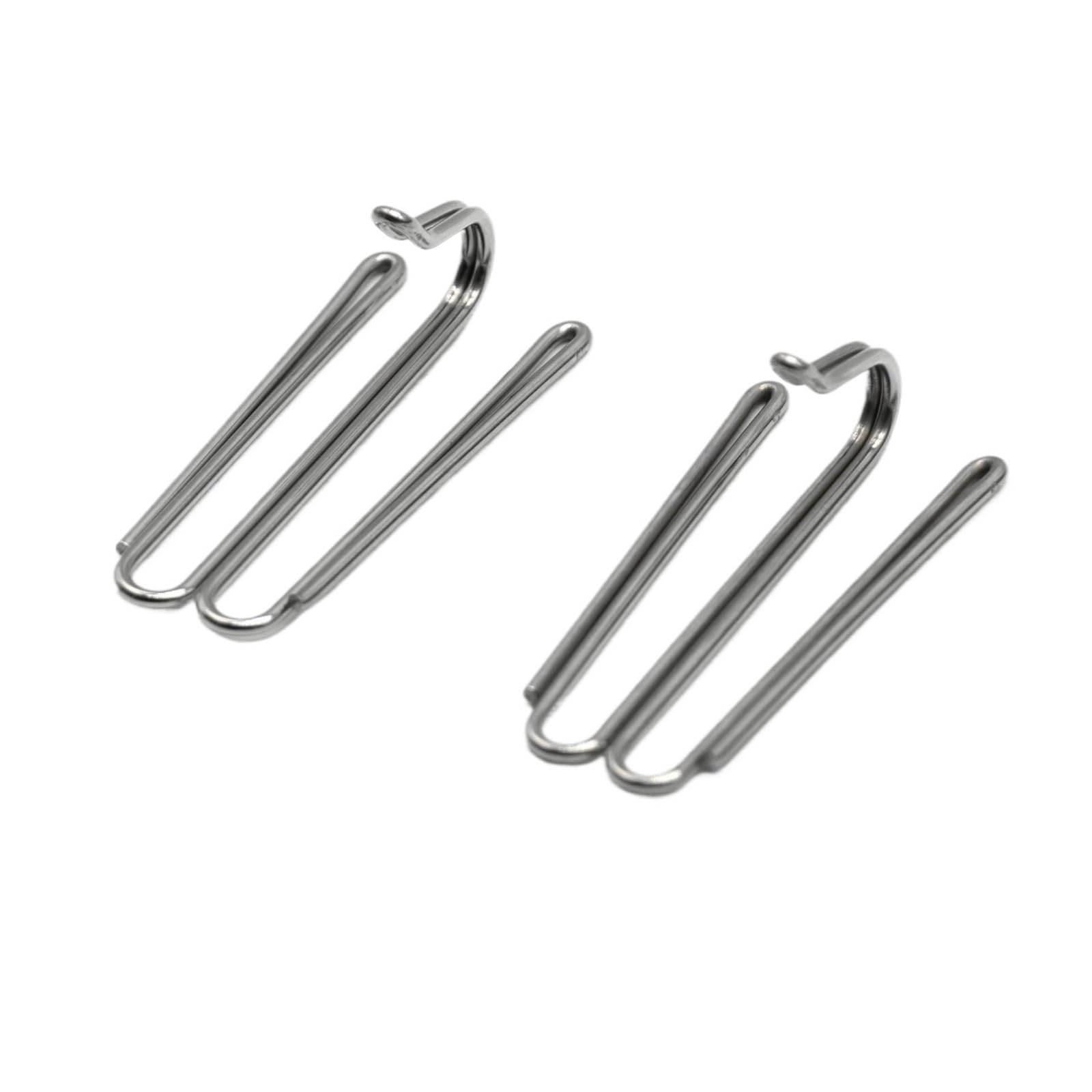 Ganci per tende, 100 pezzi, in acciaio inox, 4 vie