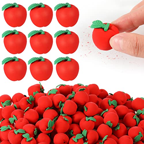 Qeeenar 70 Pcs Mini Apple Erasers Bulk Red Apple Counters Classroom Math Manipulatives Back to School Classroom Rewards Teacher Supplies Mini School Supplies for Kids Party Favors Rosh Hashana