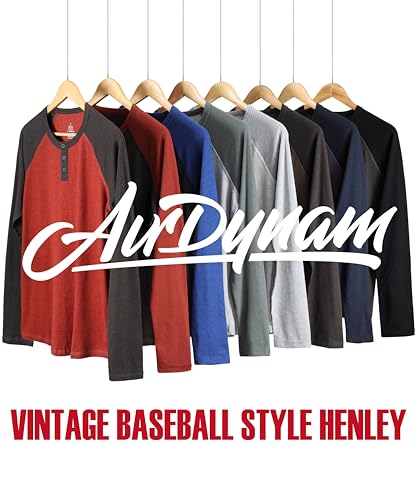 Men's Henley Shirts Raglan Long Sleeve Slim-Fit Casual Cotton Baseball Tee Shirt3