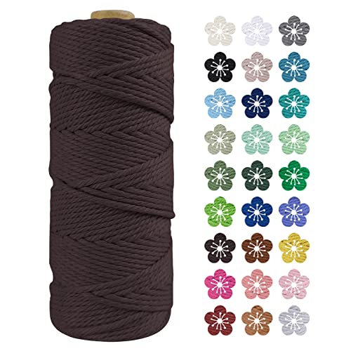 LEREATI Macrame Cord 2mm x 100m, Thick Macrame Rope Natural Cotton Rope Craft String
