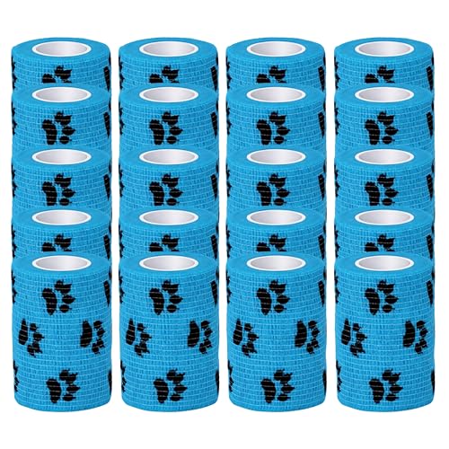Image of Foodie Puppies 4-Inch Self-Adhesive Kinesiology Pet Bandages - (20 Rolls, Large, 1.8M Each) | Waterproof, Elastic, Breathable Wrap for Dogs, Cats, and Humans | Wound Care, First Aid, Injury Recovery