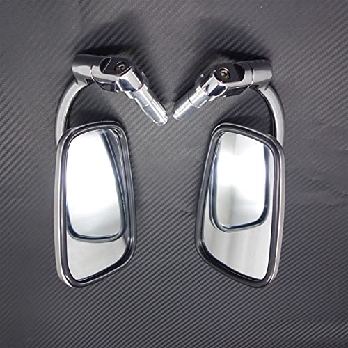 Guidon rétro 22mm rétroviseur argent moto vintage pour Suzuki Yamaha Kawasaki