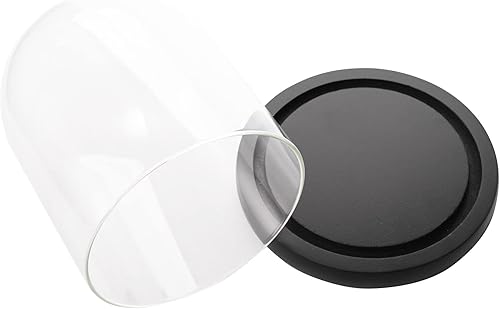 Miniatura 3 de ZOOFOX Juego de 2 cúpula de cristal con base de madera negra, 5.7 x 6.5 pulgadas, cúpula decorativa para plantas, luces de hadas, fotos, suculentas