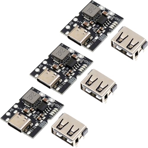 AIHJCNELE 3�� 3.7V 4.2V ���`�E���d�r �[�d����ѕ��d���W���[���o�� 5V2A 10W �[�d��{�[�h �����xType-C USB���� 18650 ���`�E���C�I���o�b�e���[�[�d�{�[�h (Type-C����)