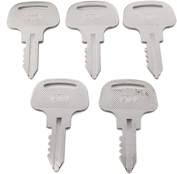 Bacar Switch Keys Replace Parts Number 55364-41180 5536441180 373, 5PCS Keys Replacement For Kubota Front Mower F2000 F2100 4wd F2100E 2wd F2400 FZ2100