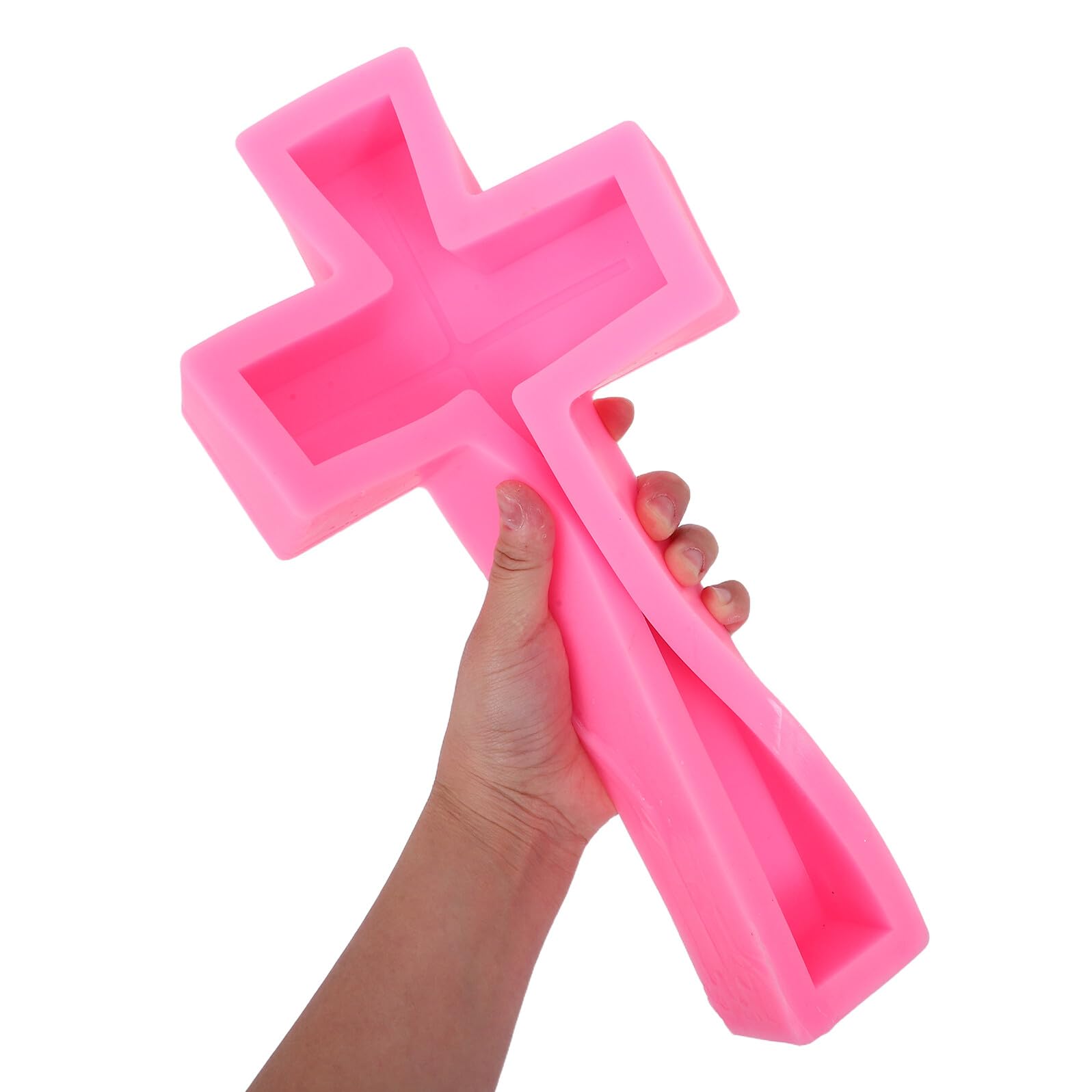 Didiseaon Stampo in Silicone a Forma di Croce 33 CM per Candele Saponi e Resina Fai da Te Flessibile Resistente al Caldo e Riutilizzabile per Decorazioni Artigianali Religiose