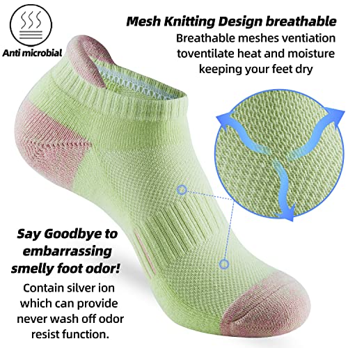 Atbiter Ankle Socks Women's Running Athletic No Show Tab Socks Cushioned Low Cut 6-Pairs #TOP1