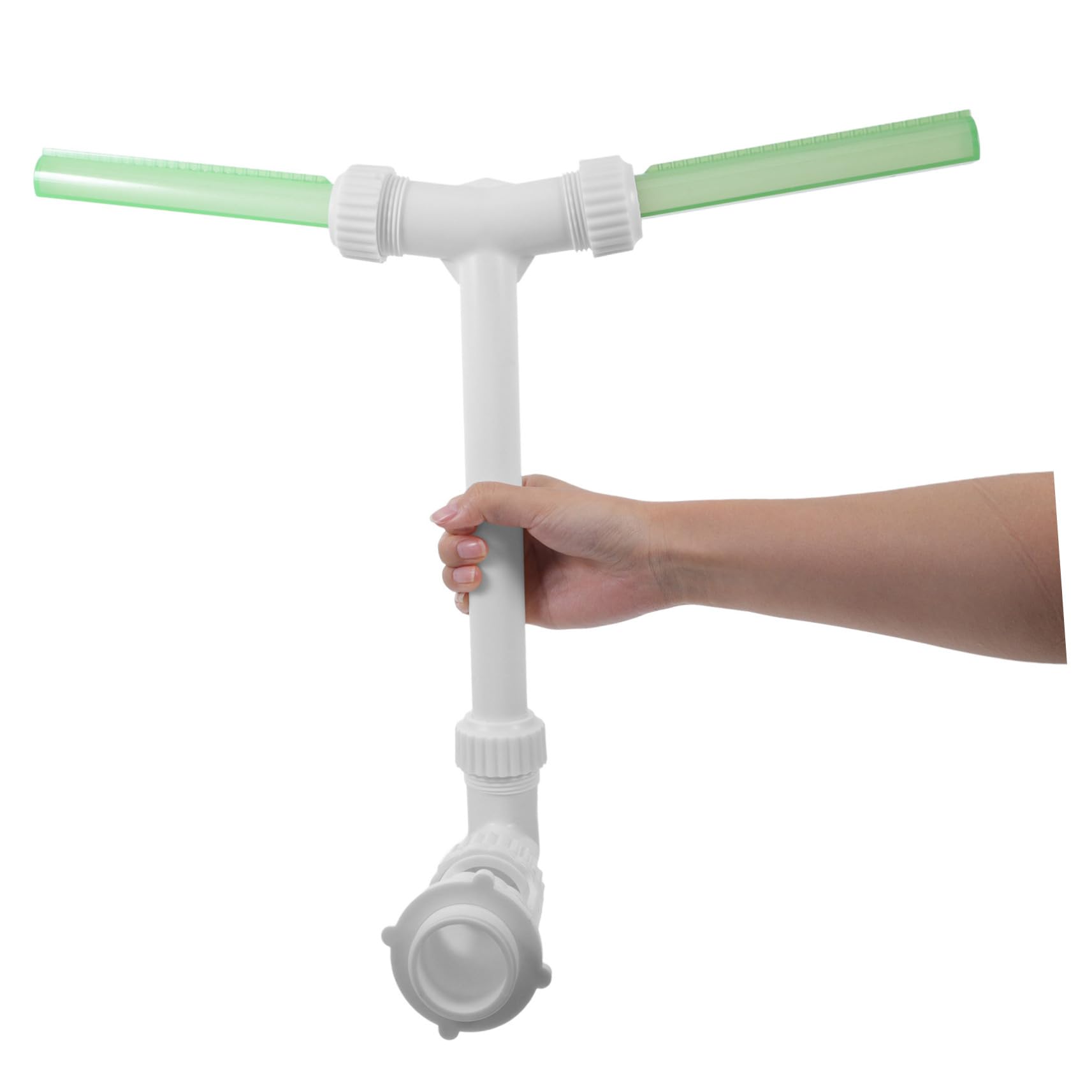 Fontane per Piscina a Doppia Testa in Plastico Bianco | Supporto Robusto, per Piscina e Stagno, Displays Notturni, Manutenzione Semplice