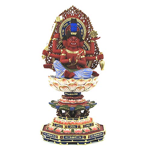 栗田仏像ブランド【明王】馬頭観音 座像 2.0寸 (総高21cm、幅10cm、奥行10cm) 桧木製高級彫り彩色 火炎光背八角台 10136 栗田仏像ブランド【明王】馬頭観音 座像 2.0寸 (総高21cm、幅10cm、奥行10cm) 桧木製高級彫り彩色 火炎光背八角台 10136