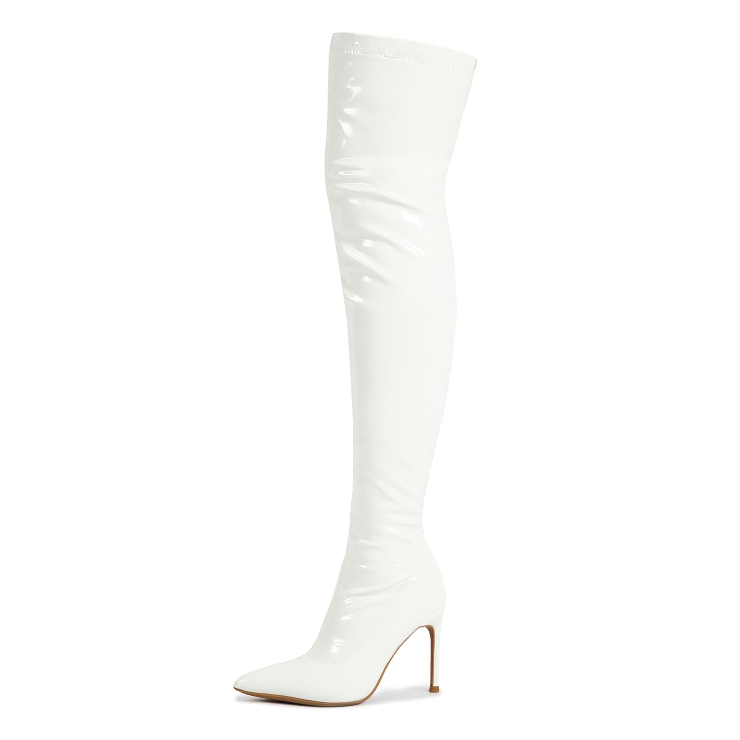 fereshte Womens Thigh High Boots Pointy Toe Stiletto High Heel Over The Knee Boots Fashion Comfy Sexy